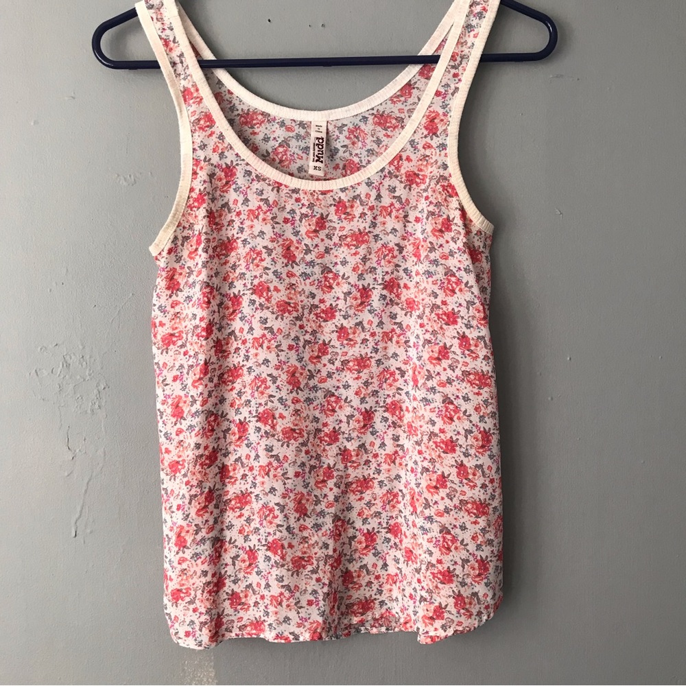 Mudd Floral Semi- Sheer Tank Top Size XS